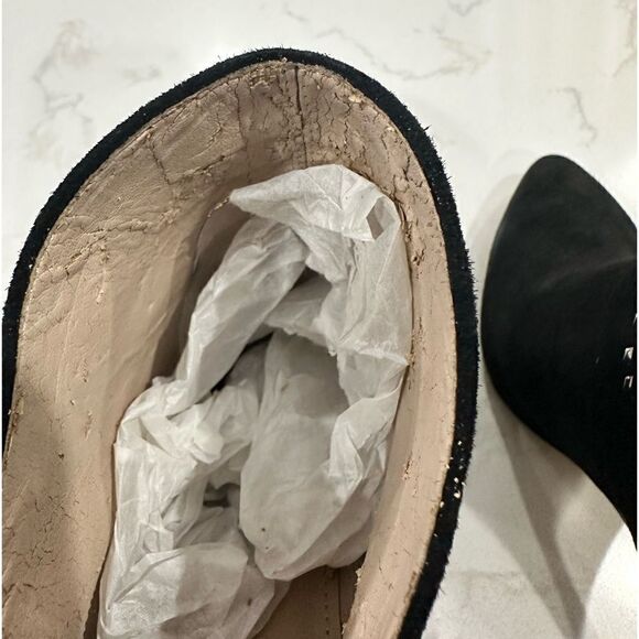 French Connection Women’s Black Suede Monroe Studded Booties in the Size 8/38.5M - Picture 13 of 14